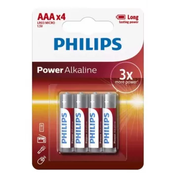 Philips Power Alkaline AAA-batterijen, 4-pack