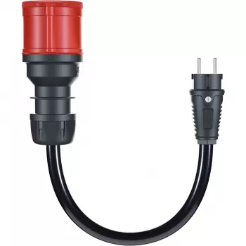 go-e adapter voor Gemini flex 22 kW, CEE rood driefasestroom 32A > huishoudstopcontact (zwart, 30 cm)