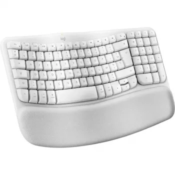Logitech Ergo Series Wave Keys voor Mac - toetsenbord - draadloos - Bluetooth LE - AZERTY - Frans - gebroken wit (920-012406)