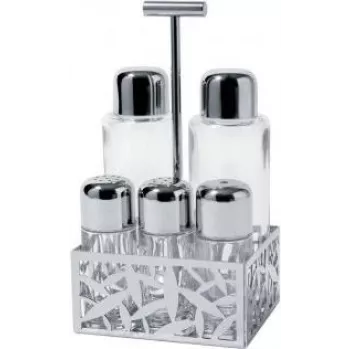 Olijfolie-/azijndispenser Alessi Cactus! glas RVS 216 mm