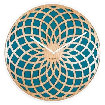 NeXtime klok 3149tq Sun Large, Ø50 cm, wand, turquoise
