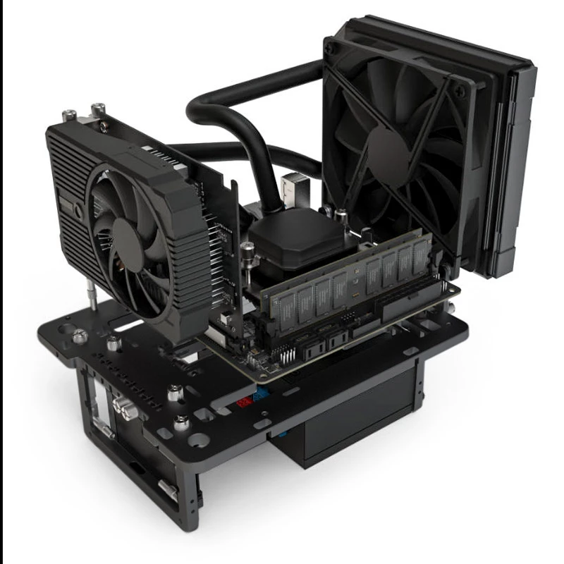 Streacom Benchtable BC1 Mini V2 zwart – compacte, passief gekoelde open-frame-chassis