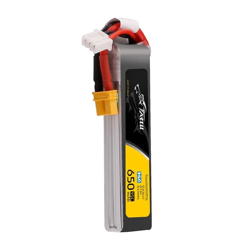 Accu LiPo Tattu 2s 650mAh 95C 7,6V HV met XT30 Long-Pack