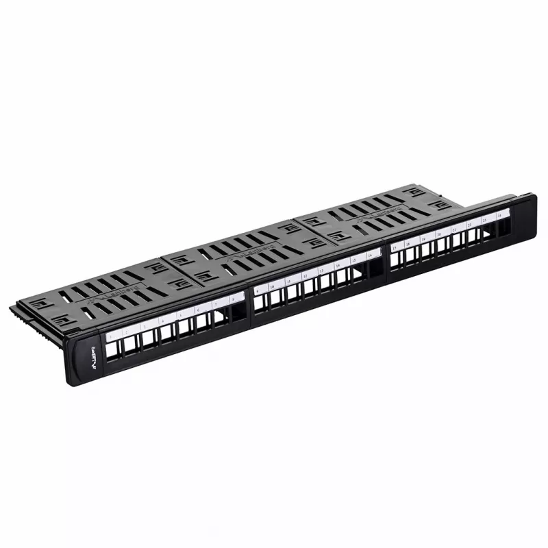 Patchpanel 1U LANBERG PPKS-1124-B, 24 poorten, 1U, ABS, zwart, 482,6×44,5×154 mm