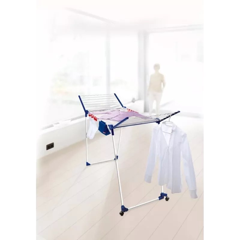 Staande wasdroger Leifheit Pegasus 200 — blauw/wit