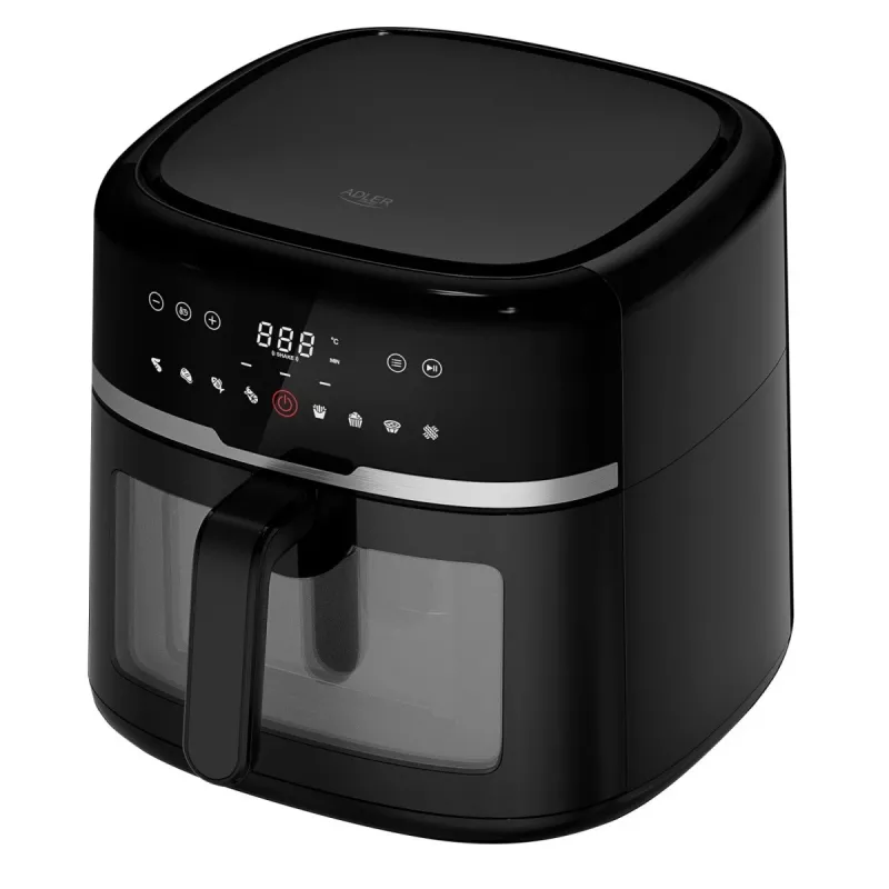 Adler AD 6318 airfryer, 8 l, 2500 W, lcd-display, 9 programma's, zwart