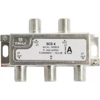 Triax SCS 4 - Kabelsplitter - 75 Ohm - 5 - 2400 MHz - Zilver - Wit - Female/Female - 11,5 dB (349824)