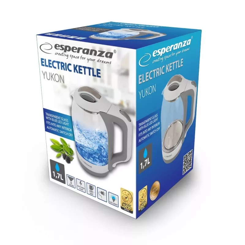 Elektrische waterkoker Esperanza 1,7 L 1500 W wit veelkleurig