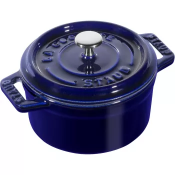 Enkele mini-pan van gietijzer Staub Minis — 10 cm diameter, blauw