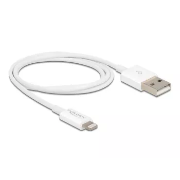 USB-datakabel en oplaadkabel DeLOCK 83000 voor iPhone iPad iPod wit 1 m