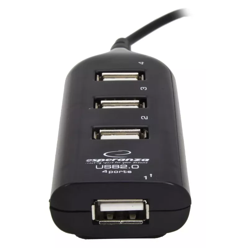 Esperanza EA116 interface-hub 480 Mbit/s zwart