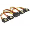 SATA-kabel DeLOCK 60156 0,15 m SATA 15-polig 4 x SATA 15-polig veelkleurig