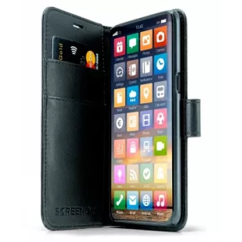Wallet Case Screenor SMART iPhone 16e 15,5 cm zwart
