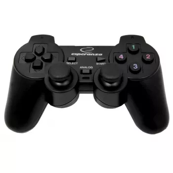 Gamepad ESPERANZA EG102 bedraad USB 2.0, PC/PlayStation 3-ondersteuning, D-pad, trilling, zwart