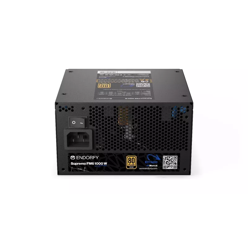 Voeding Endorfy Supremo FM6 1000W, 80 PLUS Gold, ATX 3.1, modulair, zwart