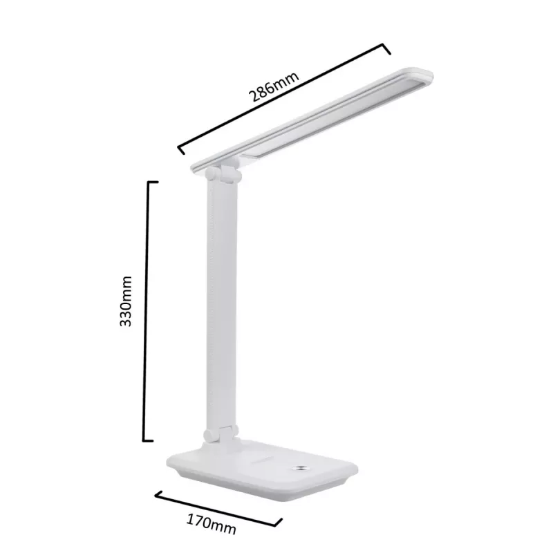 LED-bureaulamp MACLEAN MCE616W 9W met ingebouwde Qi-draadloze oplader