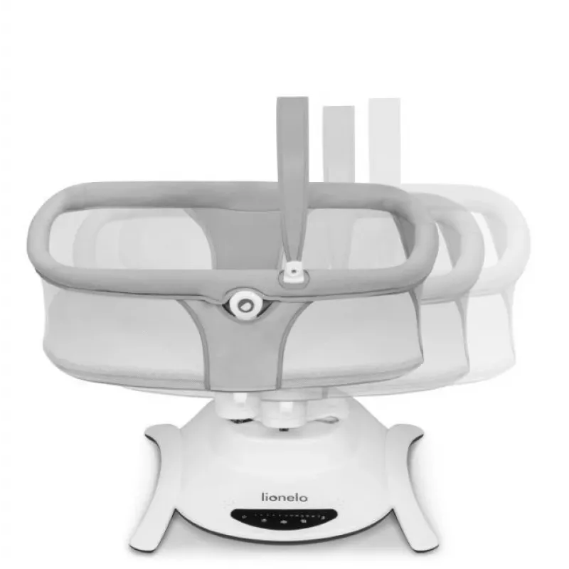Wieg / schommelwieg Lionelo Bella set grijs beton – babybed met schommel functie