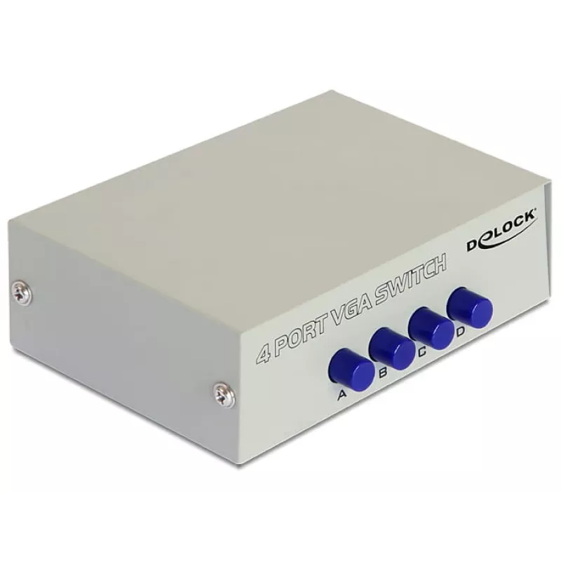 DeLock switch VGA 4 poorts handmatig bidirectioneel - beeldschermschakelaar - 4 x VGA - desktop (87635)