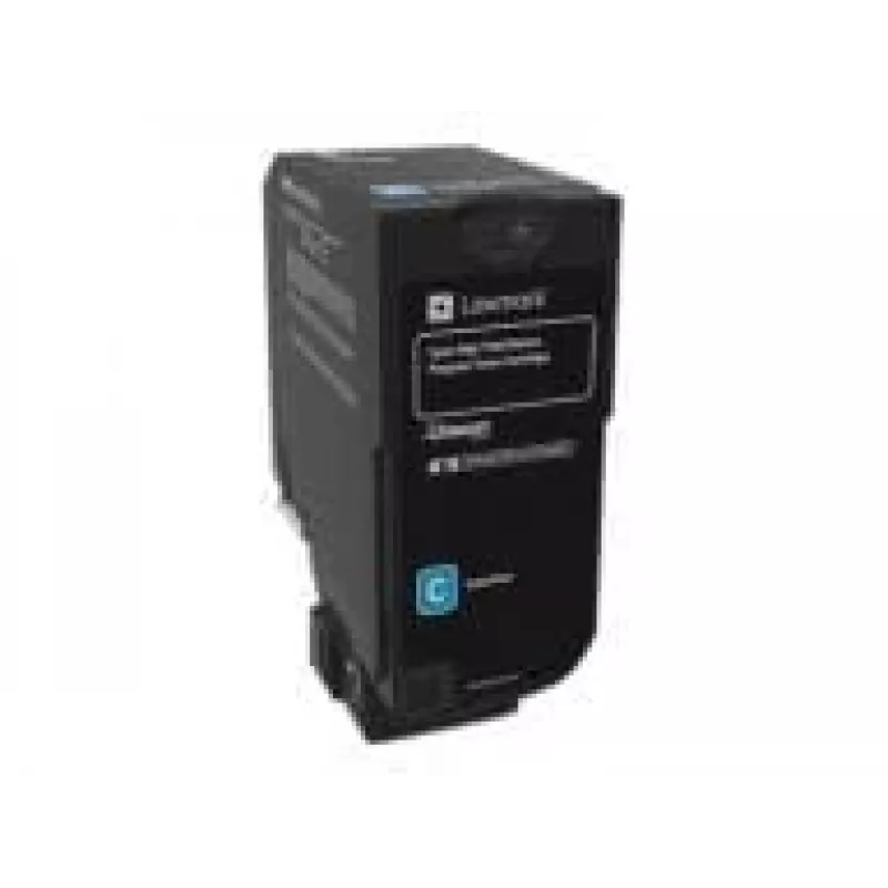 Lexmark 74C2HC0 Retour-tonercartridge, cyaan, hoge capaciteit, 12000 pagina's