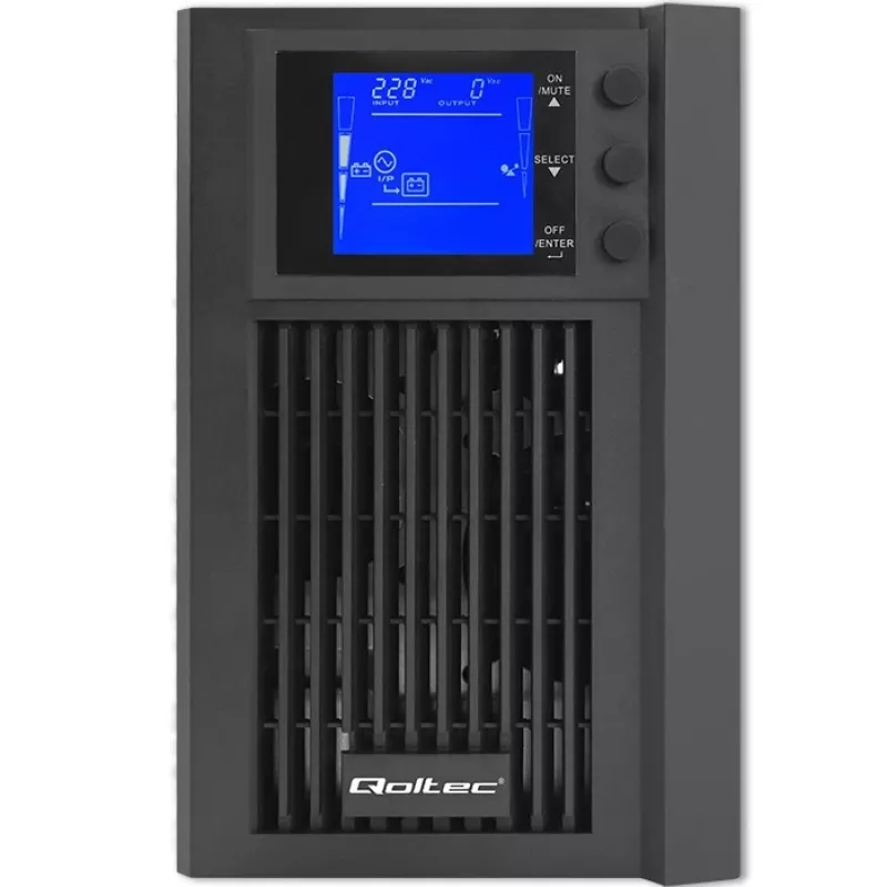 Uninterruptible power supply QOLTEC 53981 on line 2kVA, 2000 VA capaciteit