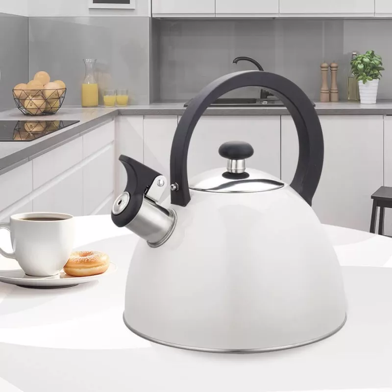 Maestro MR-1302-WG fluitketel voor op het fornuis, 2,5 l, wit