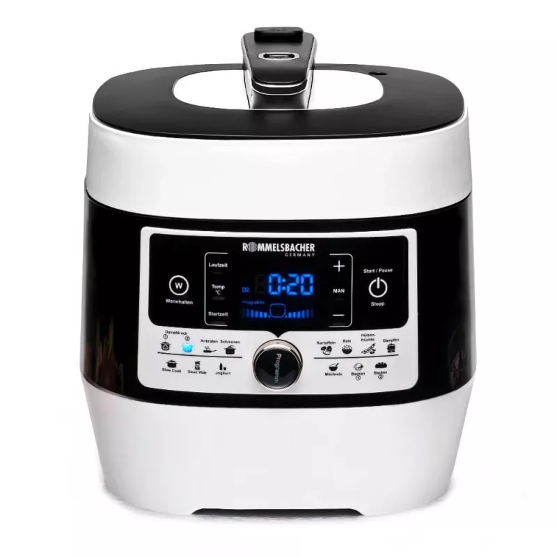 Elektrische snelkookpan Rommelsbacher MD 1000 – 4 l, 1000 W, 14 programma's, wit/zwart