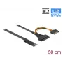 DeLOCK M.2 Key M naar U.2 SFF-8639 NVMe-adapter met 50 cm kabel