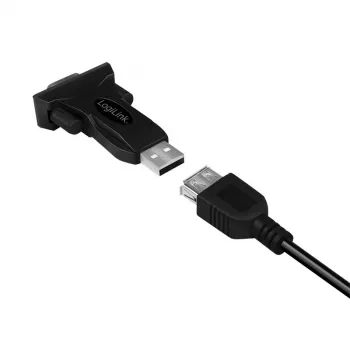 LogiLink AU0002F RS-232 USB 2.0 adapter stekker zwart