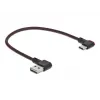 USB-kabel DeLOCK EASY-USB 2.0 Type-A-stekker naar Type-C-stekker haaks 0,2 m zwart