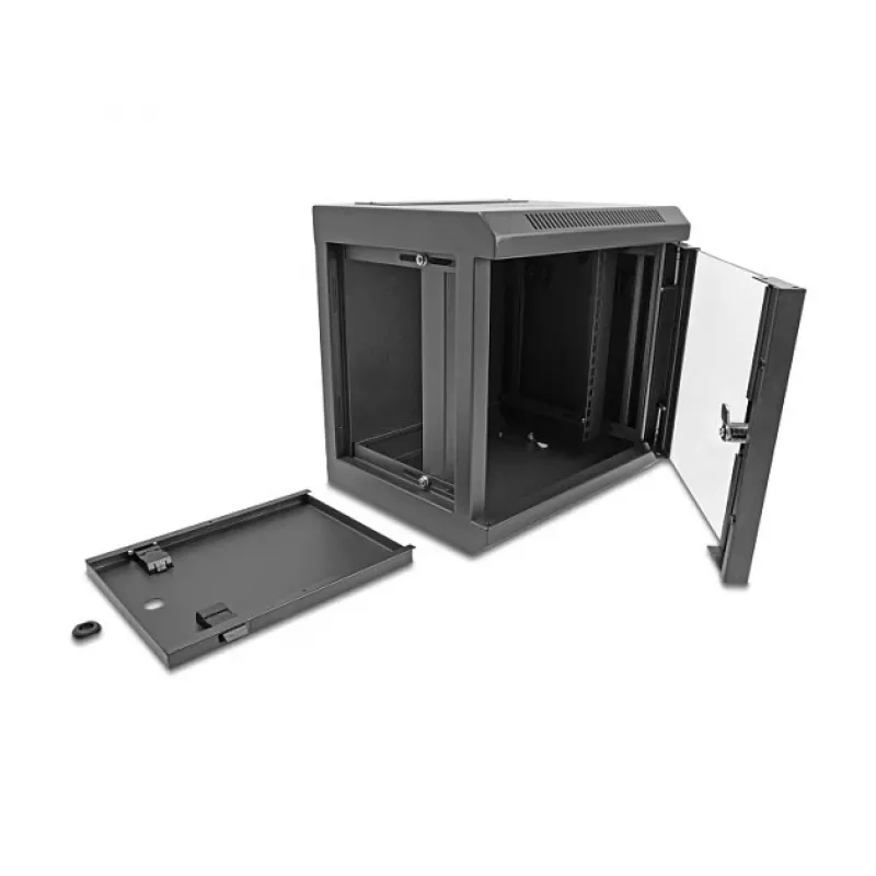 DeLOCK 43417 10 inch netwerkkast 6U met glazen deur, zwart