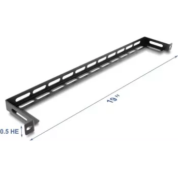 Montageset DELOCK 67462 zwart metaal voor 19 inch racks L-vormig paneel met tiewrapbevestiging