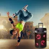 Draagbare Bluetooth-karaokeluidspreker MANTA SPK0803B140 140W, batterijgevoed, MIC/USB/microSD, FM, equalizer, wielen