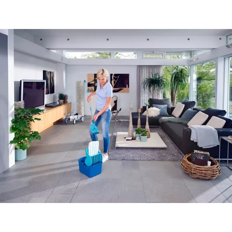 Leifheit 55092 Mop Microvezel 8000 ml Droog&Nat Microvezel blauw, grijs