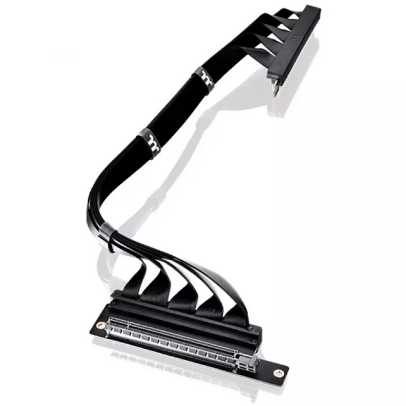 Thermaltake PCI-E 4.0 dubbele 90 graden riserkabel, 40 cm, zwart