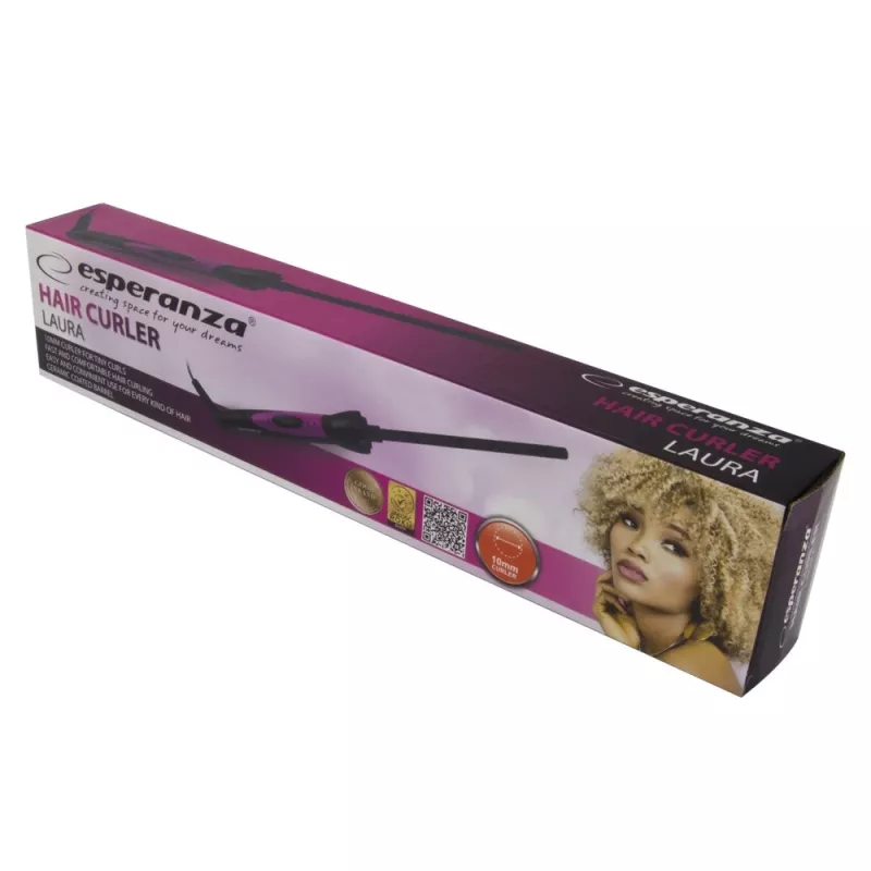 Haarstyler Esperanza EBL014 keramische coating, 25 W, max. 180 °C, 1,8 m kabel, zwart