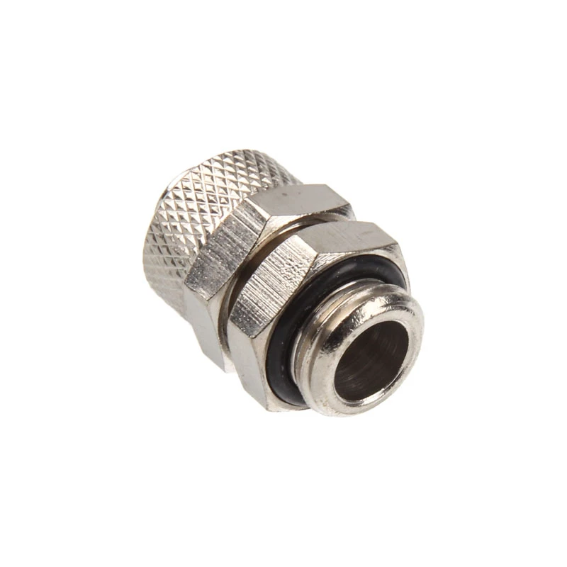 Rechte aansluiting G1/4 inch op 10/8 mm - glanzend zilver