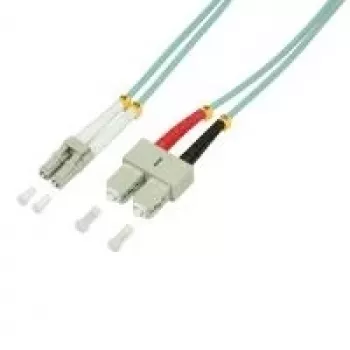 LogiLink - patchkabel - SC multimode (M) naar LC multimode (M) - 1 m - glasvezel - 50/125 micrometer - OM3 - halogeenvrij - aquamarijn