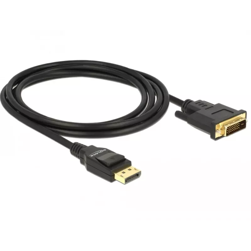 DeLOCK - videokabel - Single Link - DisplayPort (M) naar DVI-D (M) - DisplayPort 1,2a - 2,0m - passief - zwart (85313)