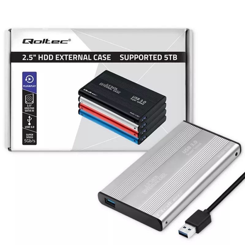 Harde-schijfbehuizing HDD SSD 2,5 inch SATA3, USB3.0