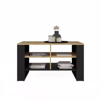 Salontafel top e shop Topeshop STOLIK KAWOWY ŁAWA MODERN 4P Dąb Artisan Czern