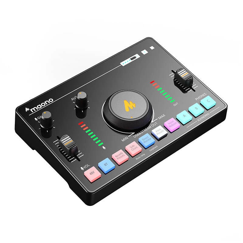 Audiomixer MAONO AMC2 Neo, 2-kanaals USB-mixer met USB-aansluiting