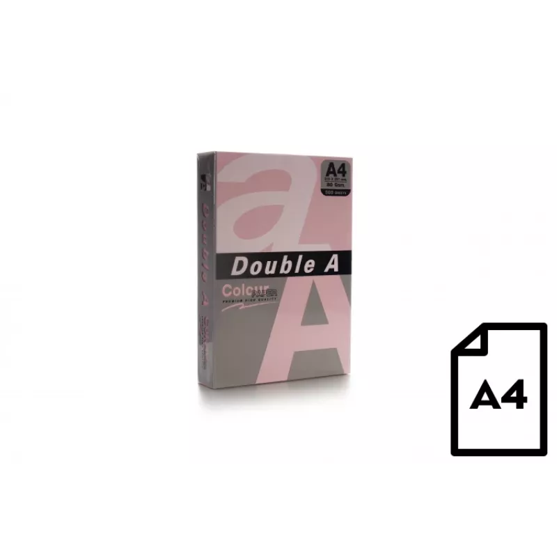 Kleurpapier Double A, 80 g, A4, 500 vel, roze