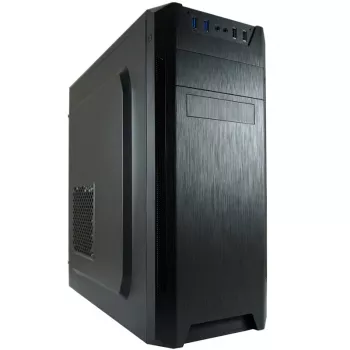 LC Power Classic 7040B - MDT - ATX - zonder voeding - zwart, geborsteld aluminium / zwart - USB/audio