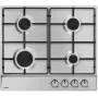 Inbouwkookplaat Amica PGA6100BpR, 4 gasbranders, mechanische bediening, roestvrij staal