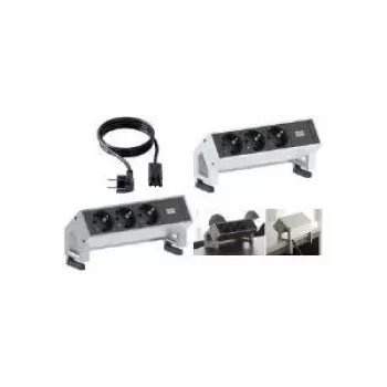 Stroomverdeler Bachmann DESK 2 0,2 m 3 AC-stopcontacten zwart wit