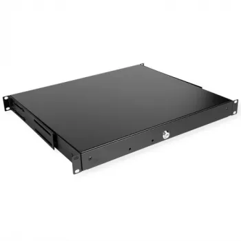 Rack-monteerbare 1U afsluitbare lade ROLINE 19 inch ABS zwart