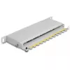 DeLOCK 10 inch patchpanel, 8 poorten, Cat.6A, 0,5HE, grijs, metaal