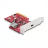 DeLOCK PCI Express x4-kaart USB 10 Gbps Type-C Type-A Low Profile