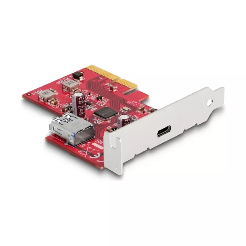 DeLOCK PCI Express x4-kaart USB 10 Gbps Type-C Type-A Low Profile