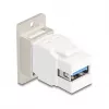 Keystone-module DELOCK 67337 paneelmontage USB Type-B naar USB Type-A 5 Gbit/s, zilver/wit